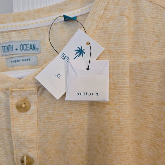 Tenth & Ocean Beige Henley short sleeve - XL - Picture 3 of 6